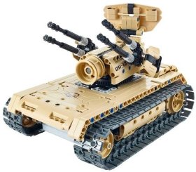 Радиоуправляемый конструктор зенитный танк QiHui Technics 4CH 2.4G 457 деталей - QH8012