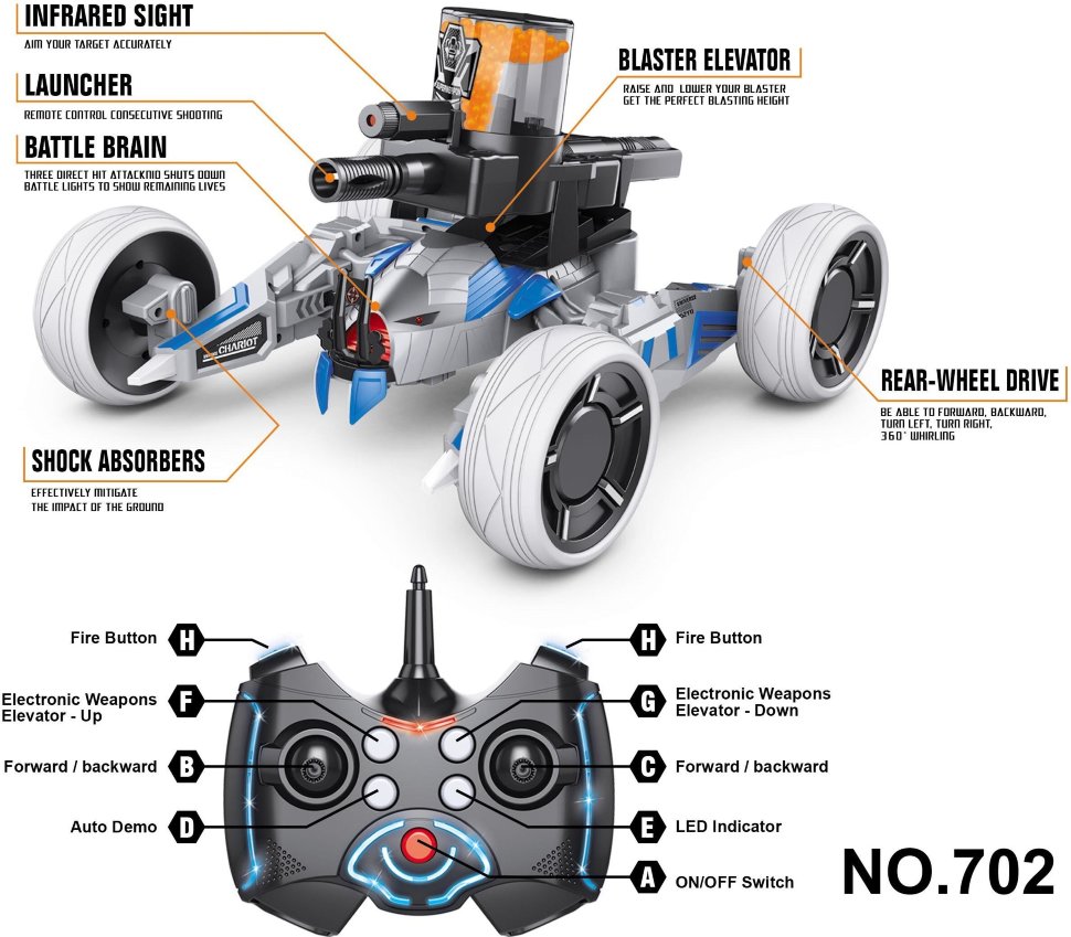 Радиоуправляемая боевая машина Keye Toys Space Warrior (лазер, пульки) 2.4G - KT702