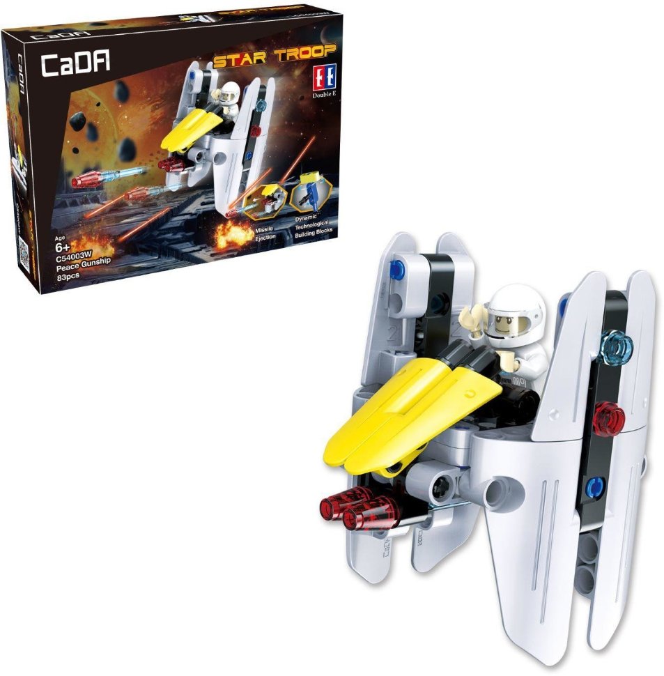 Конструктор Double E Cada Technics звездный отряд, соберите звездный корабль с C54001W+02W+04W (83 детали) - C54003W