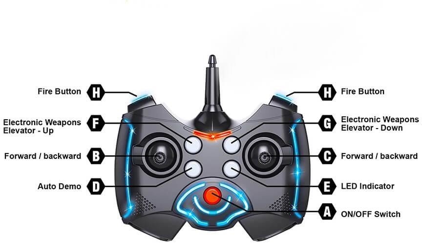 Радиоуправляемая боевая машина Keye Toys Space Warrior (лазер, диски) 2.4G - KT701