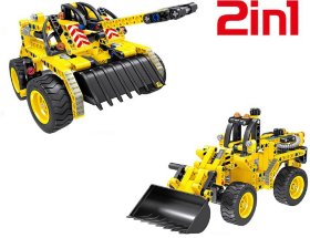 Конструктор 2 в 1 (бульдозер и танк) QiHui Technics 261 деталь - QH6803
