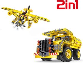 Конструктор 2 в 1 (самосвал и самолет) QiHui Technics 361 деталь - QH6802