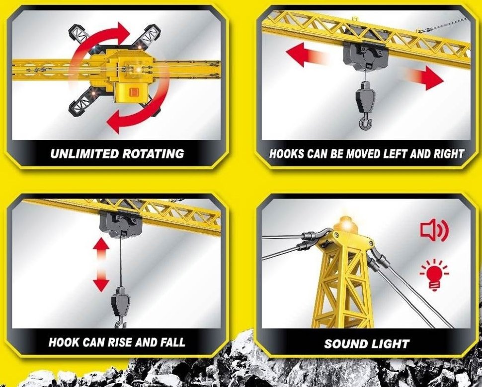 Радиоуправляемый башенный кран HUI NA TOYS масштаб 1:14 2.4G - HN1585